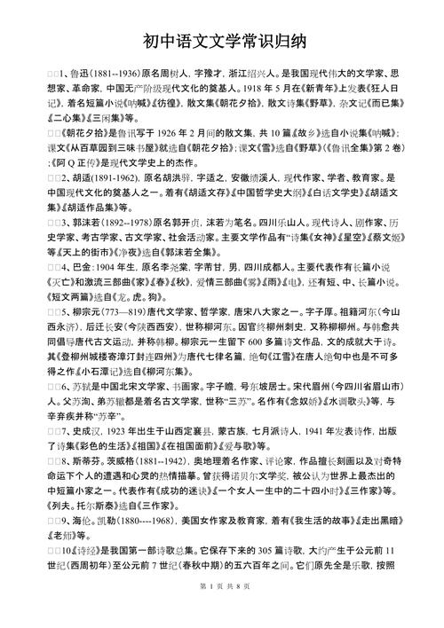 初三语文文学常识 - 初三语文文学常识选取题及答案 第5张 初三语文文学常识 - 初三语文文学常识选取题及答案 第5张
