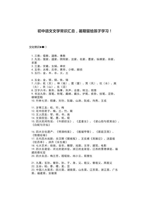 初中文化常识 - 初中文化常识必背 第1张 初中文化常识 - 初中文化常识必背 第1张
