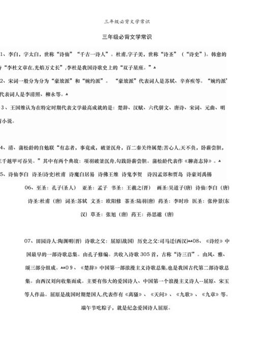 小学语文文学常识必背 - 小学1000道语文文学常识 第7张 小学语文文学常识必背 - 小学1000道语文文学常识 第7张