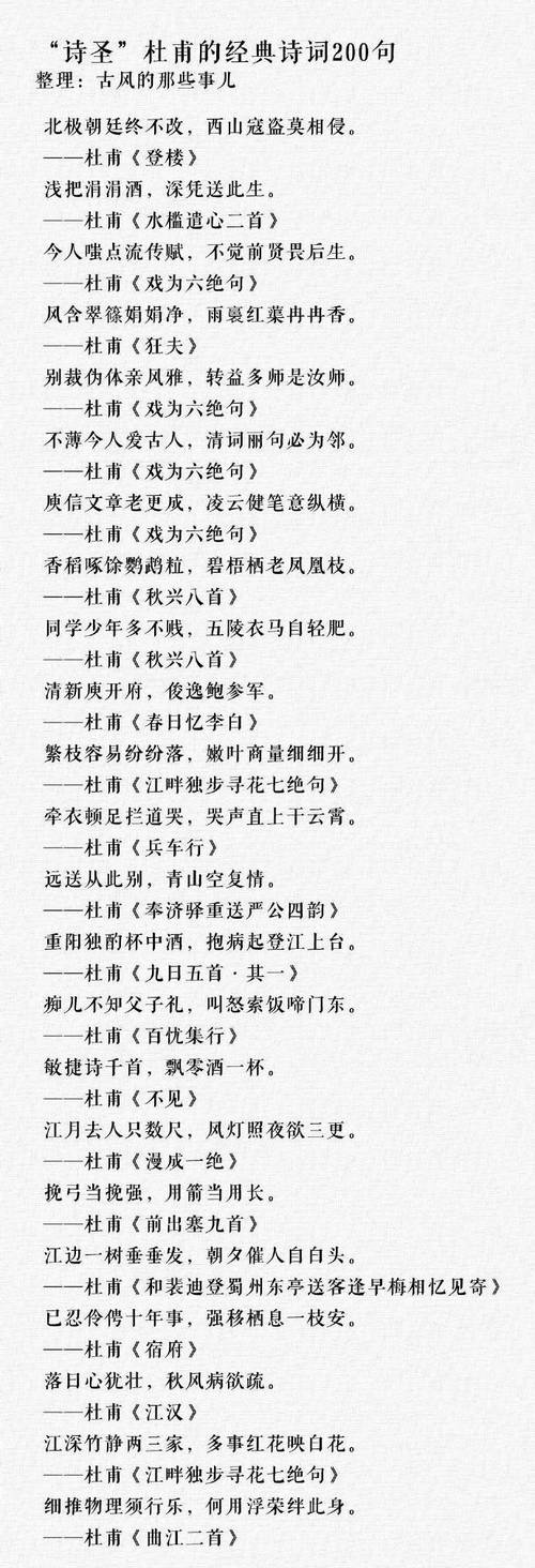 杜甫文学常识(杜甫文学常识选取题) 第4张 杜甫文学常识(杜甫文学常识选取题) 第4张