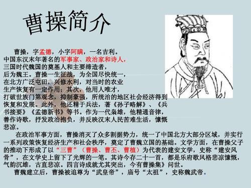 曹操文学常识(曹操文学常识100字) 第4张 曹操文学常识(曹操文学常识100字) 第4张