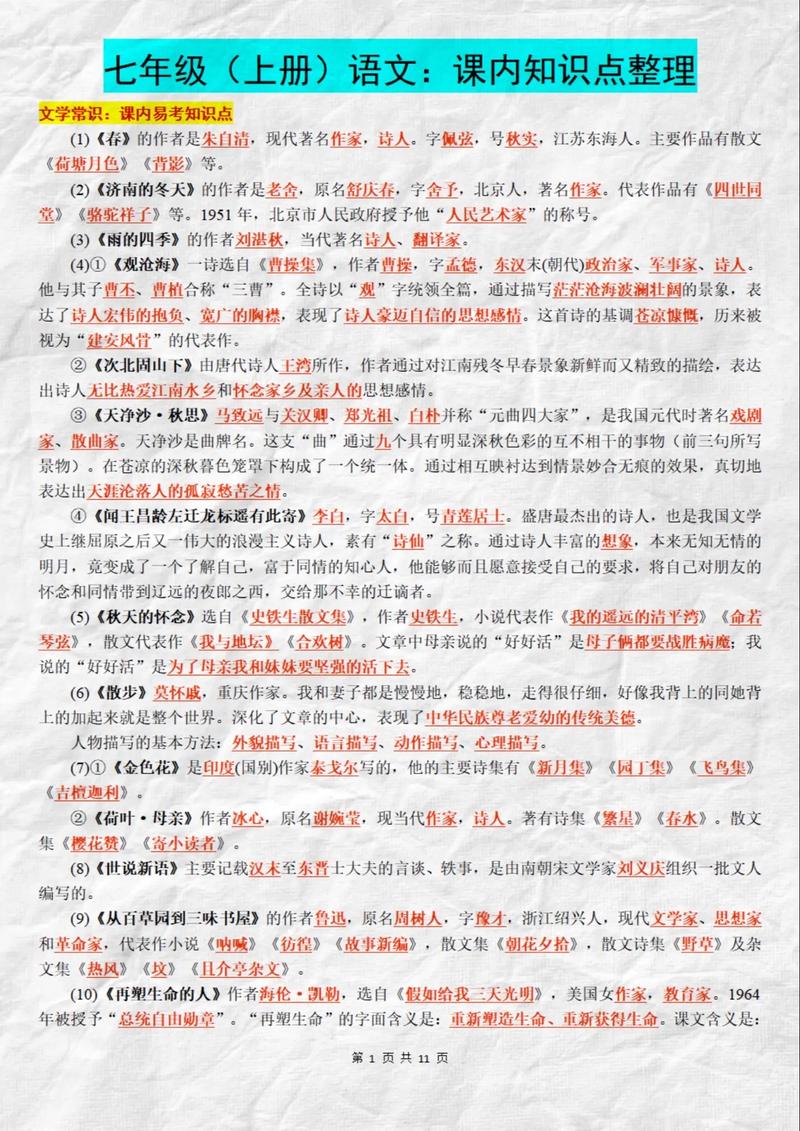 七年级文学常识,七年级文学常识题及答案 第6张 七年级文学常识,七年级文学常识题及答案 第6张