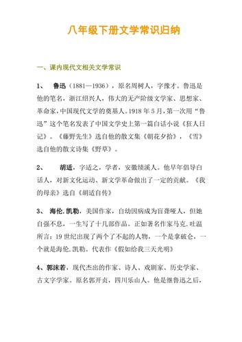 八下语文文学常识(八下语文文学常识人教版) 第4张 八下语文文学常识(八下语文文学常识人教版) 第4张
