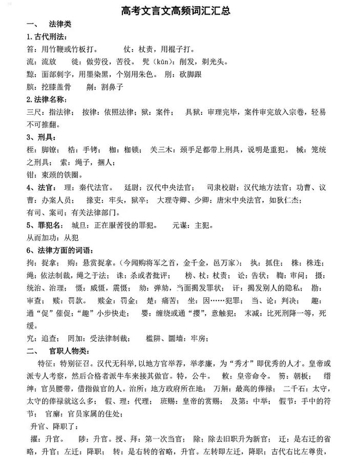 高考文言文常识(高考文言文常识题) 第3张 高考文言文常识(高考文言文常识题) 第3张