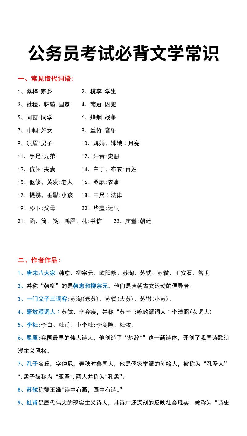 公务员文学常识(公务员文学常识1000条) 第1张 公务员文学常识(公务员文学常识1000条) 第1张