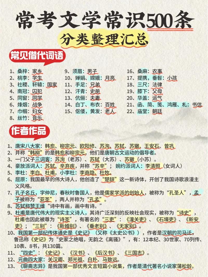 文学常识初中,文学常识初中语文八下 第4张 文学常识初中,文学常识初中语文八下 第4张