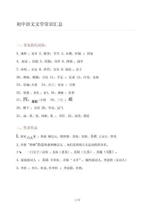 初中语文文学常识总结,初中语文文学常识知识点总结 第4张 初中语文文学常识总结,初中语文文学常识知识点总结 第4张