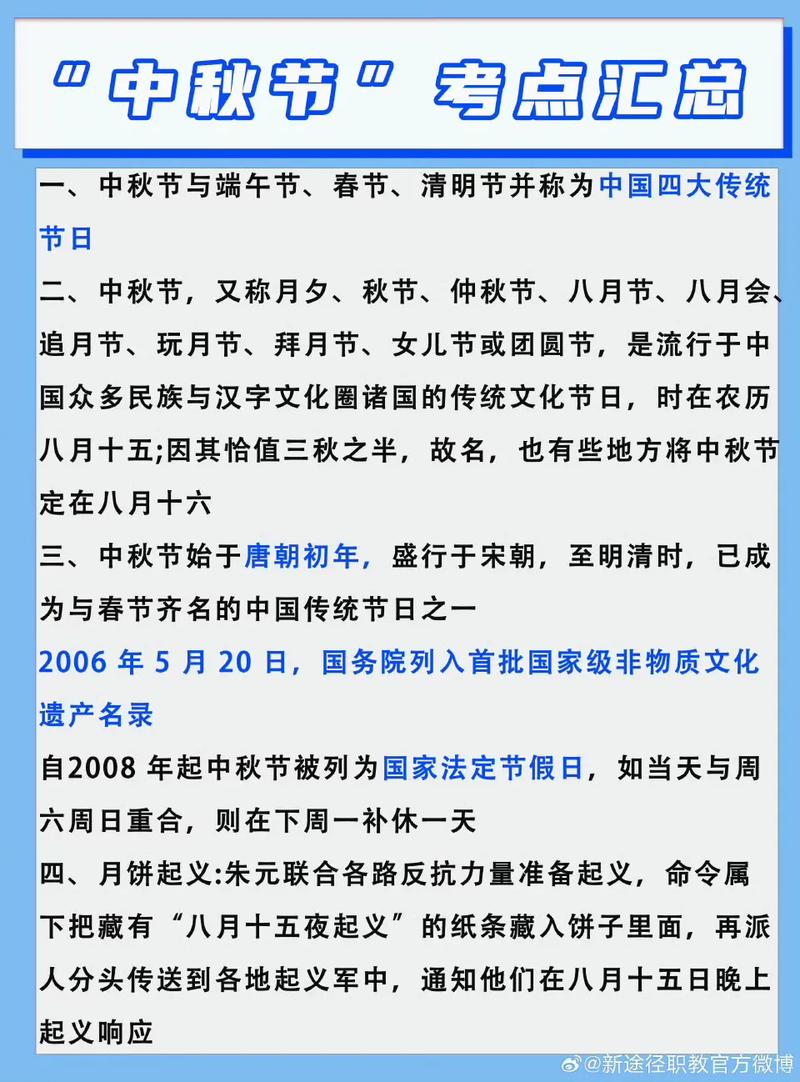 中秋节文化常识,中秋文化知识摘抄 第4张 中秋节文化常识,中秋文化知识摘抄 第4张