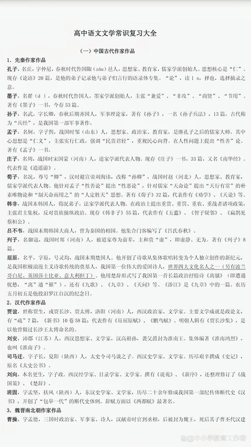 高考文学常识大全(高考文学常识大全电子版) 第5张 高考文学常识大全(高考文学常识大全电子版) 第5张