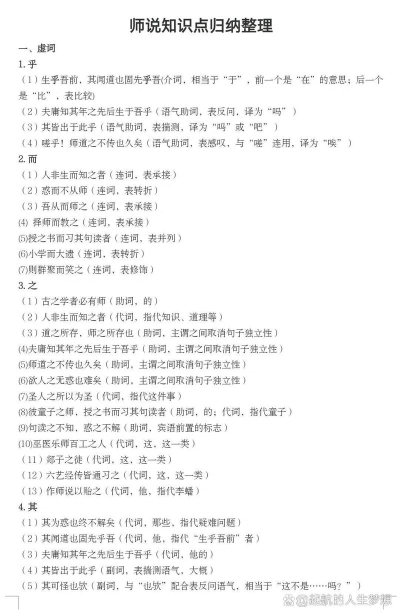 师说文化常识 - 师说的文言知识 第4张 师说文化常识 - 师说的文言知识 第4张